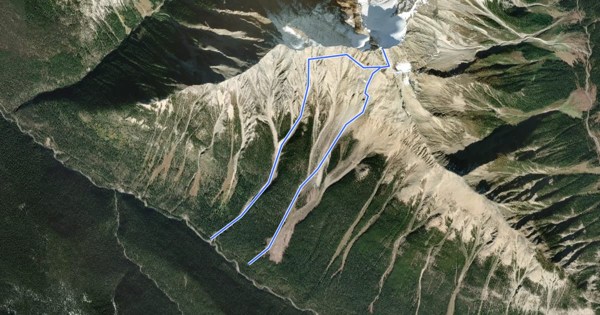 Маршрут Mount Owen Route на спутниковом снимке