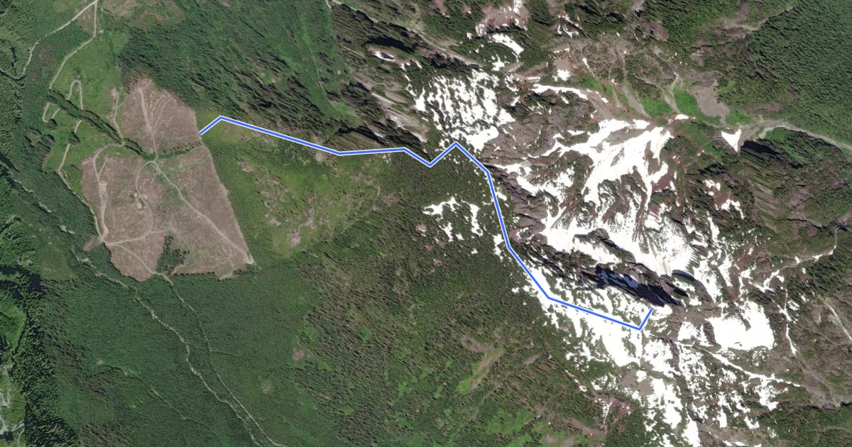 Маршрут Mount Persis Trail на спутниковом снимке