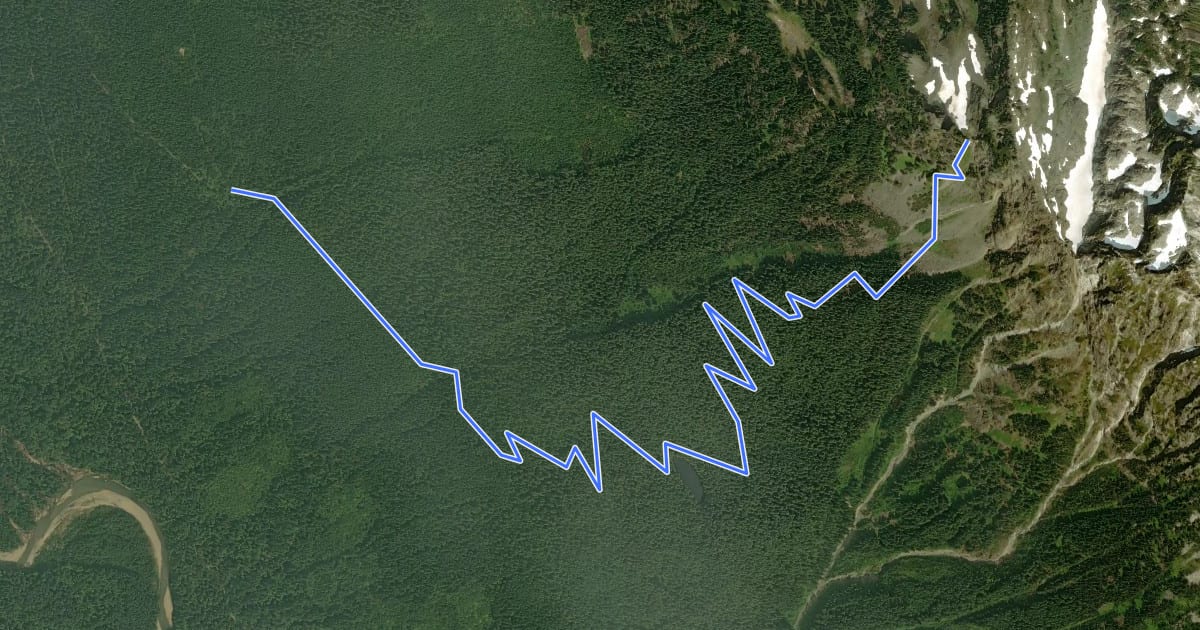 Маршрут Mount Pugh Trail на спутниковом снимке