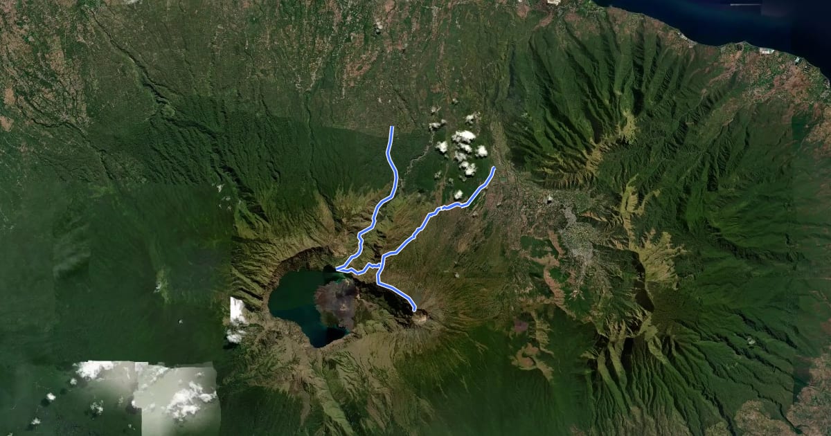 Маршрут Mount Rinjani (Sembalun BC) на спутниковом снимке