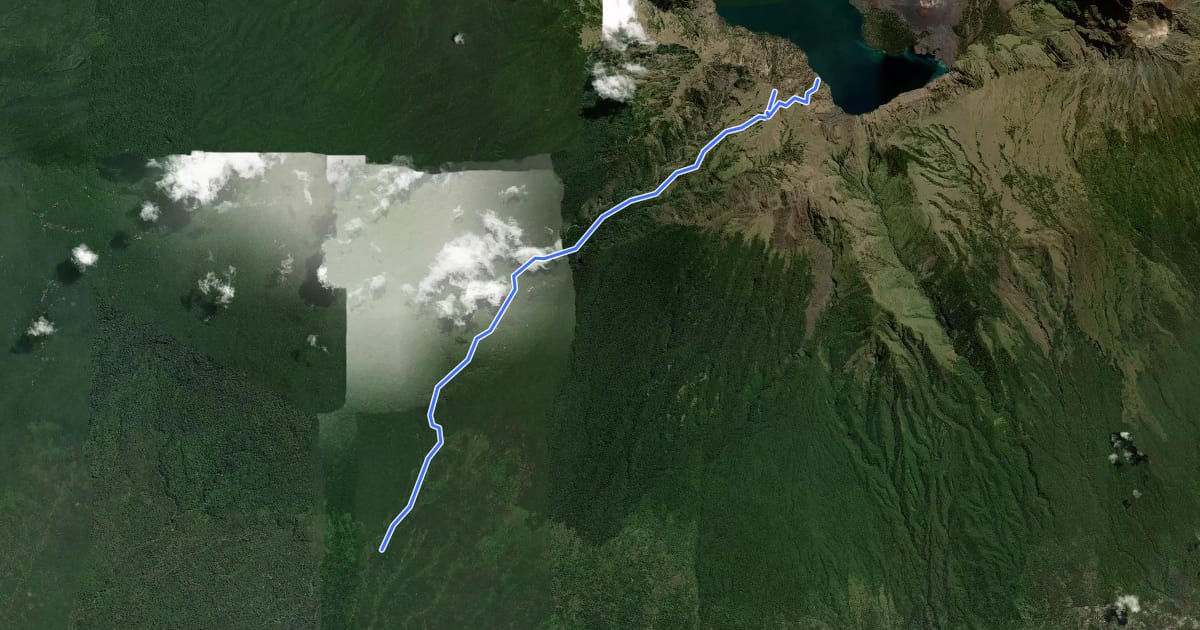 Маршрут Mount Rinjani (Timbanuh BC) на спутниковом снимке