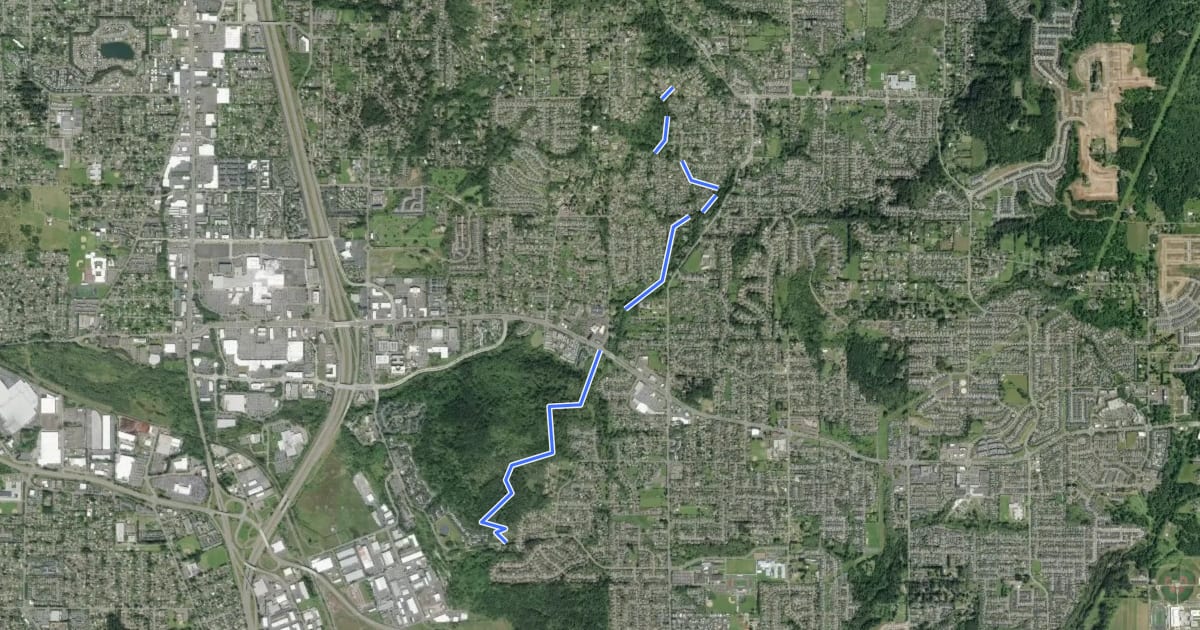 Маршрут Mount Scott Trail на спутниковом снимке