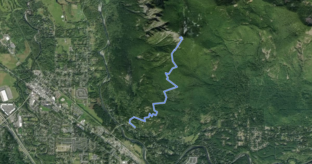 Маршрут Mount Si Old Trail на спутниковом снимке