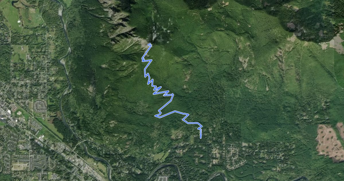 Маршрут Mount Si Trail на спутниковом снимке