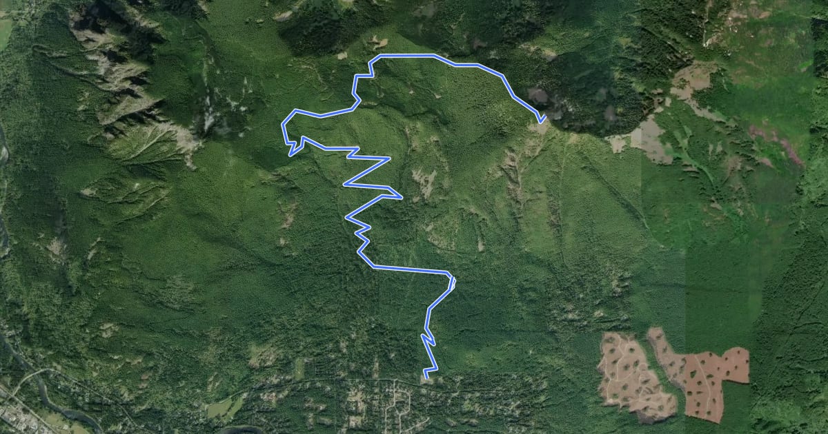 Маршрут Mount Teneriffe Trail на спутниковом снимке