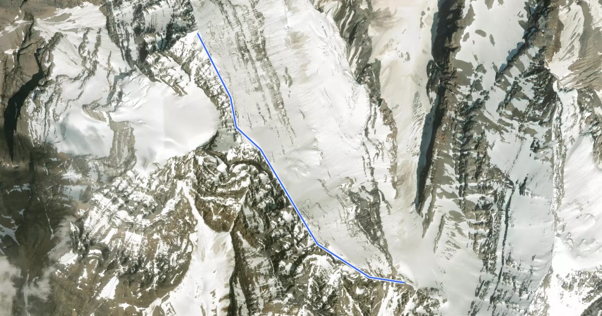 Маршрут Mount Victoria Route на спутниковом снимке
