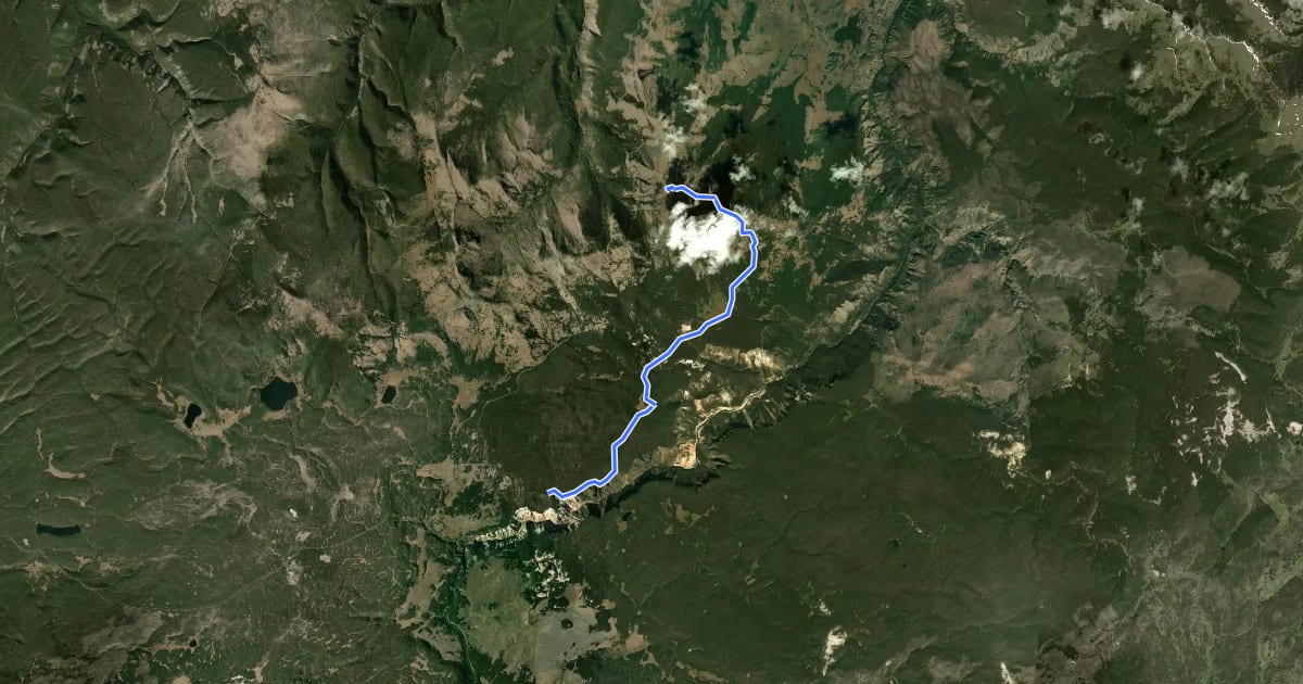 Маршрут Mount Washburn Spur Trail на спутниковом снимке
