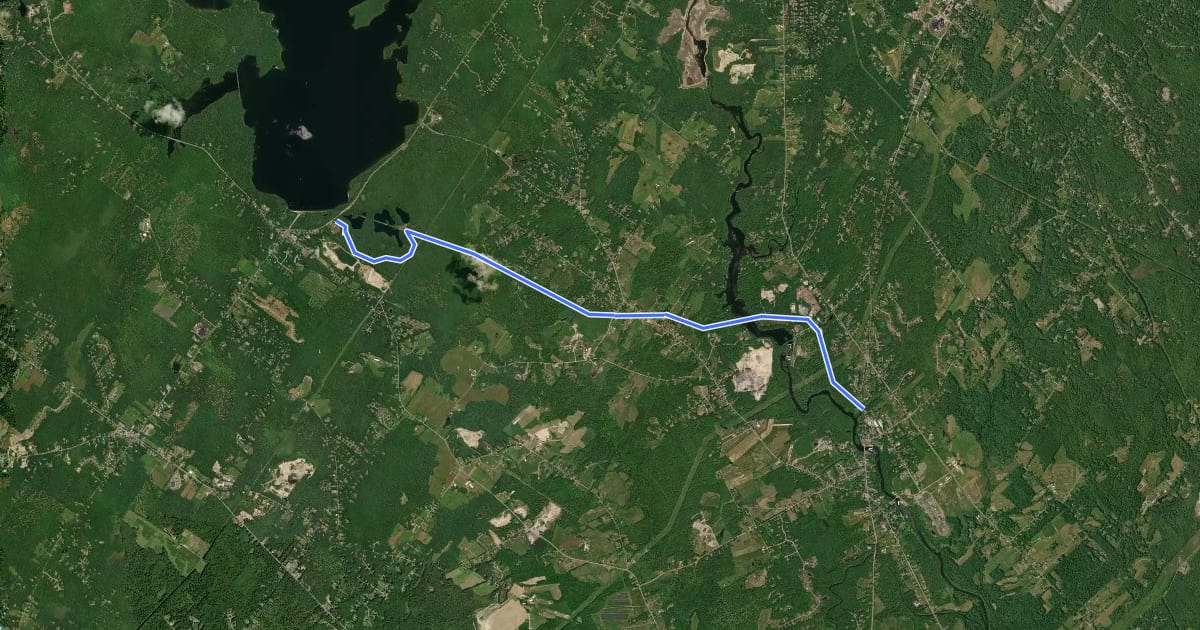 Маршрут Mountain Division Rail Trail на спутниковом снимке