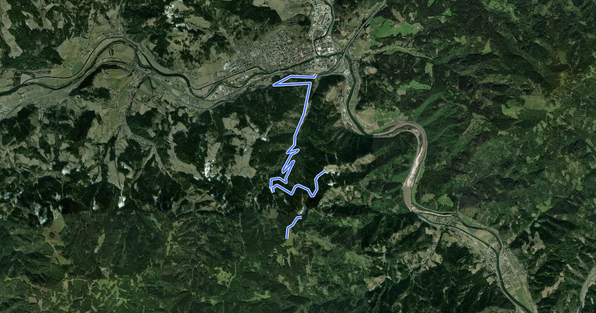Маршрут Mountainbike Strecke 1 на спутниковом снимке