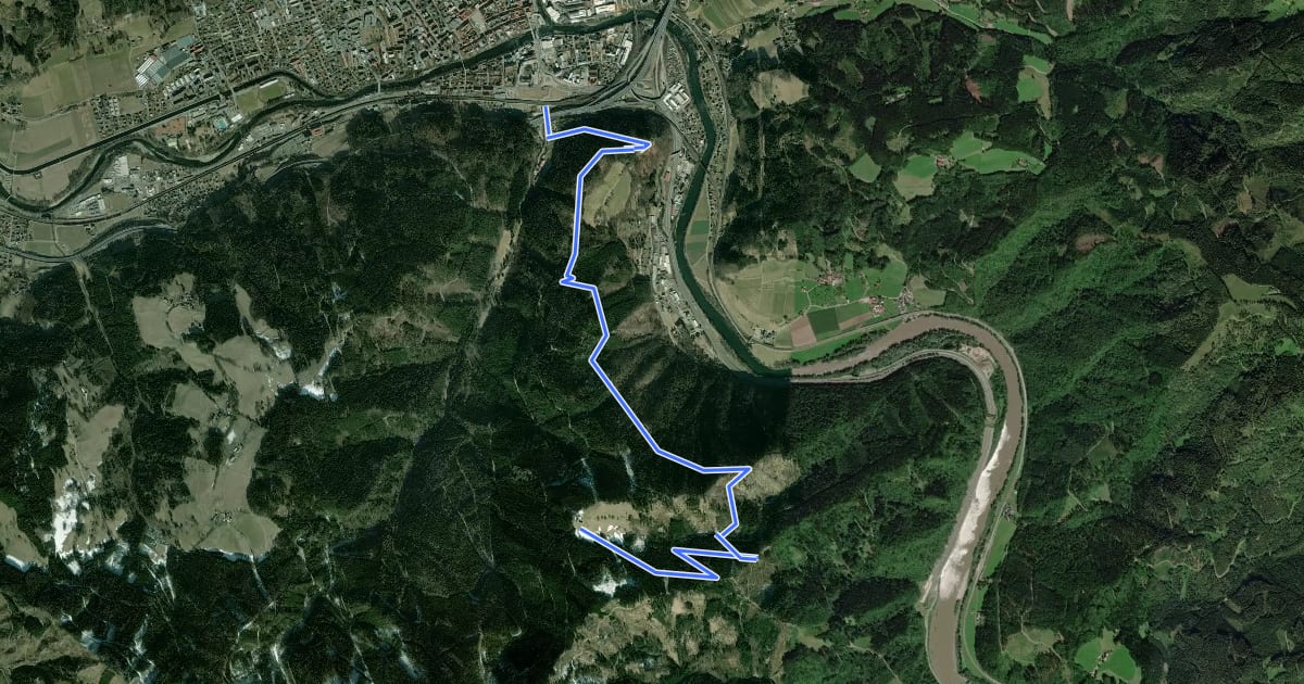 Маршрут Mountainbike Strecke 3 на спутниковом снимке