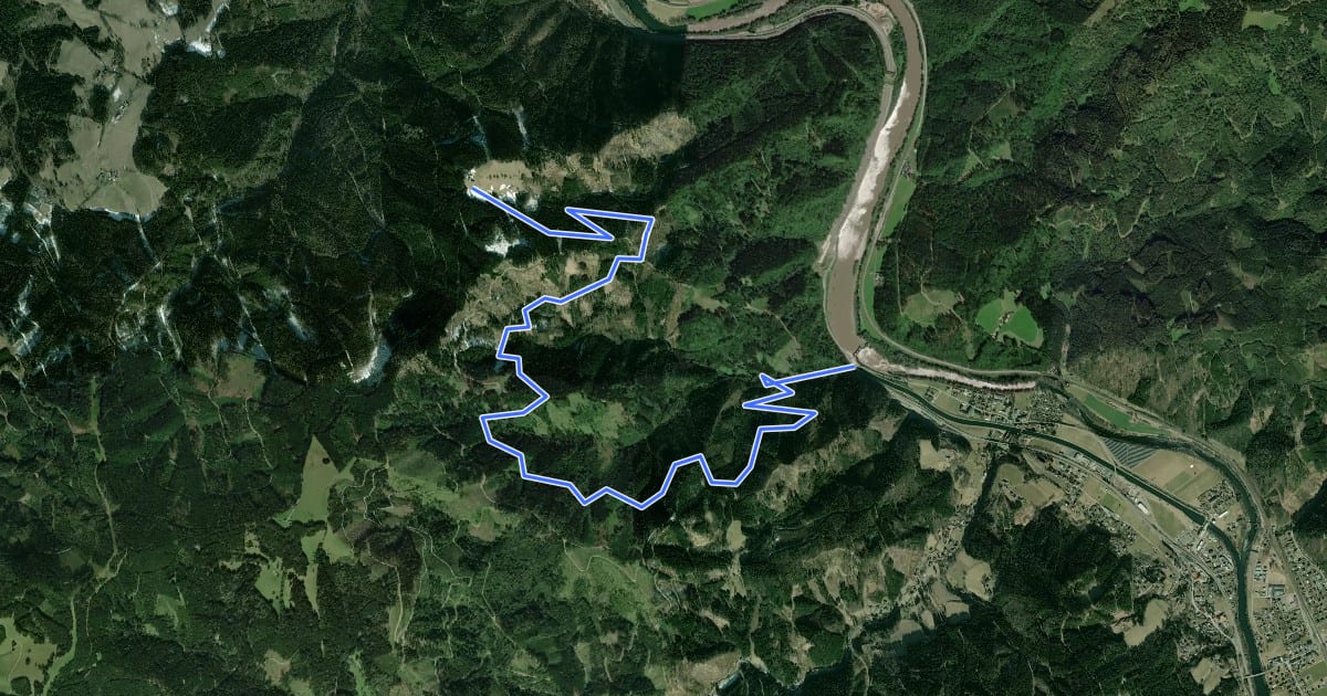 Маршрут Mountainbike Strecke 6 на спутниковом снимке