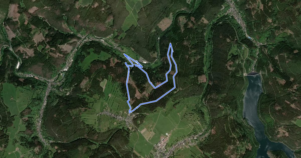 Маршрут Mountainbiketrail Oberweißbacher Bergbahn на спутниковом снимке