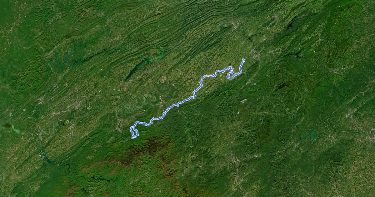 Маршрут Mountains A на спутниковом снимке