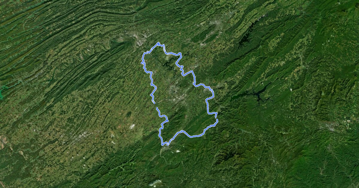 Маршрут Mountains B на спутниковом снимке