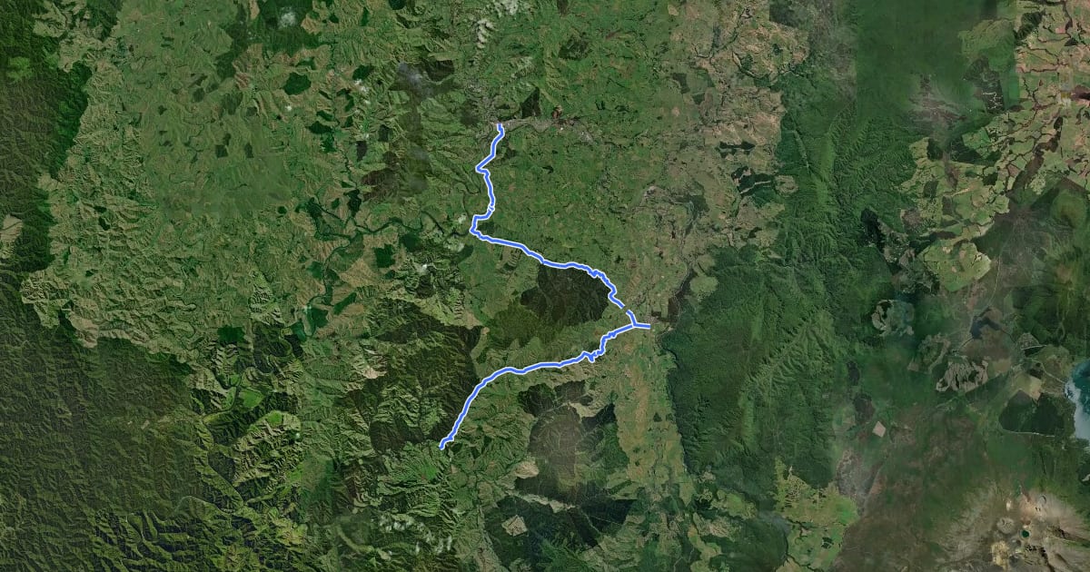 Маршрут Mountains to Sea Connection на спутниковом снимке