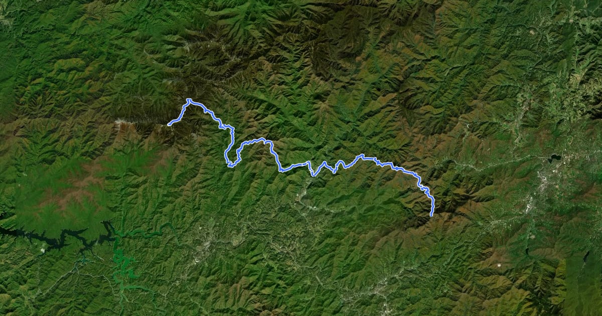 Маршрут Mountains-to-Sea Trail: Segment 1 на спутниковом снимке