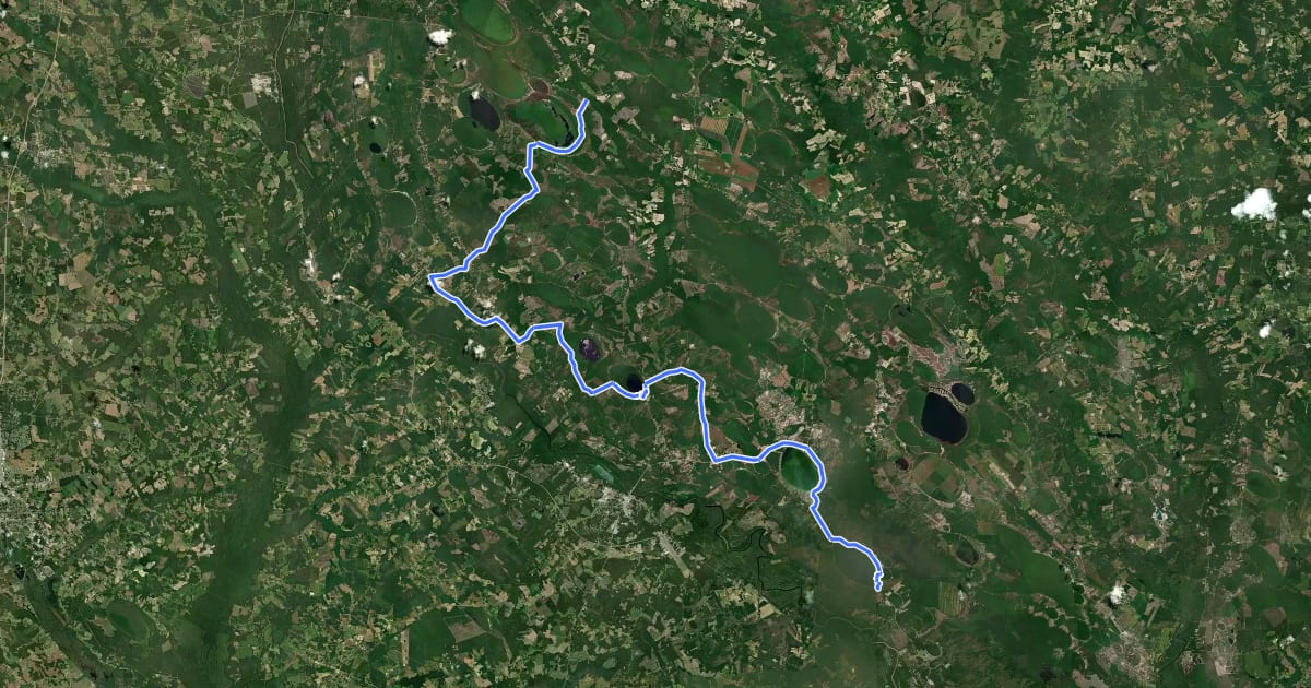 Маршрут Mountains-to-Sea Trail: Segment 13 на спутниковом снимке
