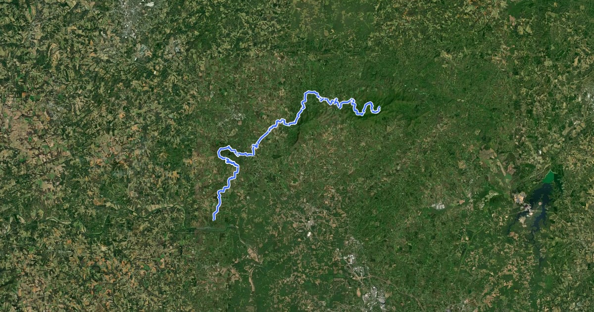 Маршрут Mountains-to-Sea Trail: Segment 7 на спутниковом снимке