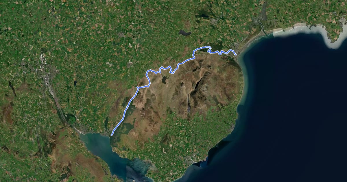Маршрут Mourne Way на спутниковом снимке
