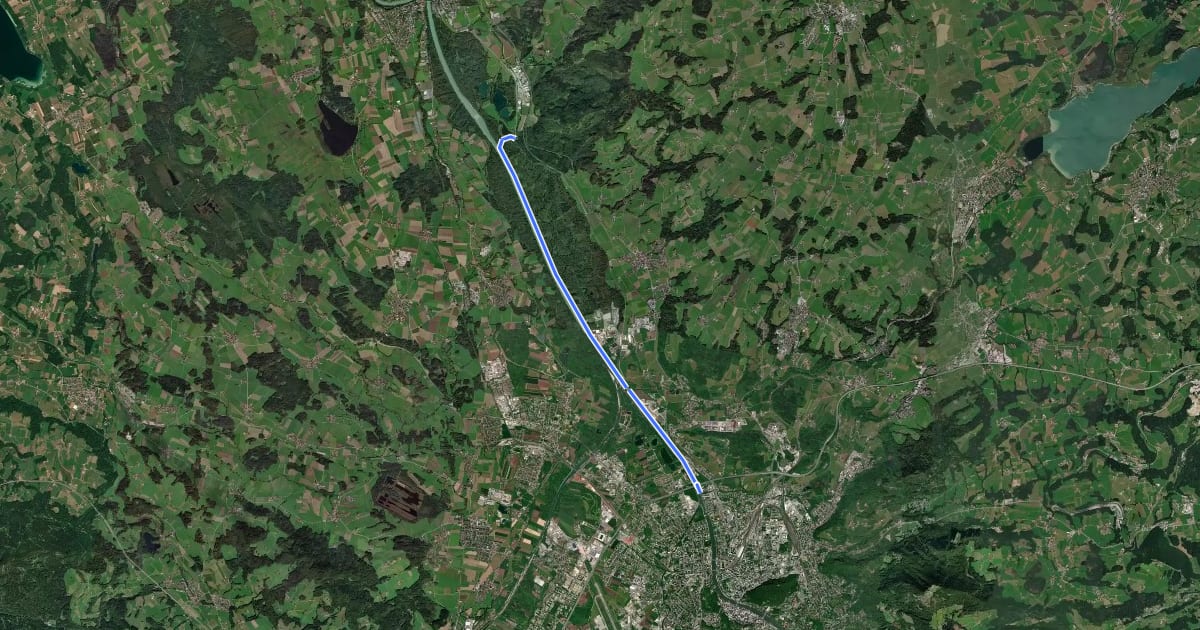 Маршрут Mozart-Radweg Verbindungsweg Salzburg - Weitwörth на спутниковом снимке