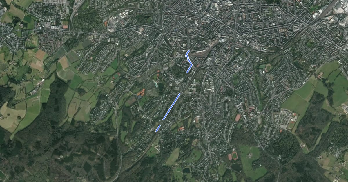 Маршрут Mozartstraße (5) - Ronheide (12) на спутниковом снимке
