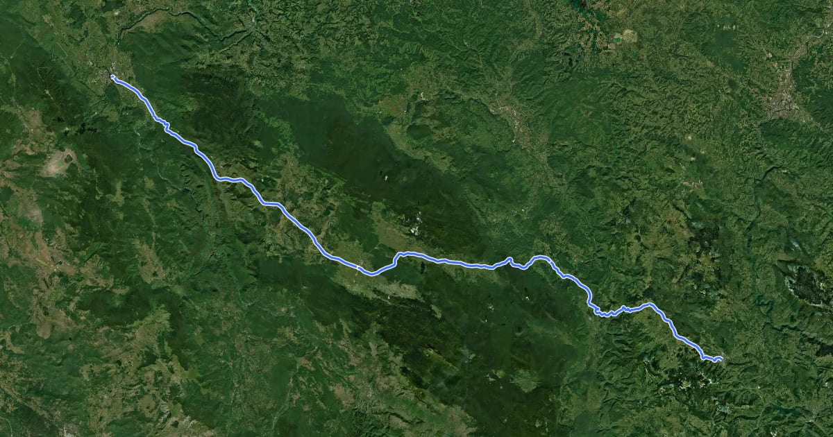 Маршрут Mrkonjic на спутниковом снимке