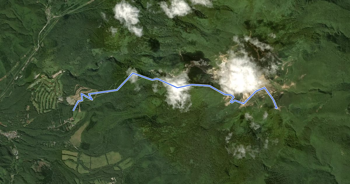 Маршрут Mt. Adatara на спутниковом снимке