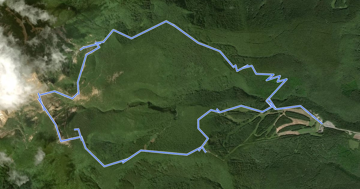 Маршрут Mt. Adatara Loop Trail на спутниковом снимке