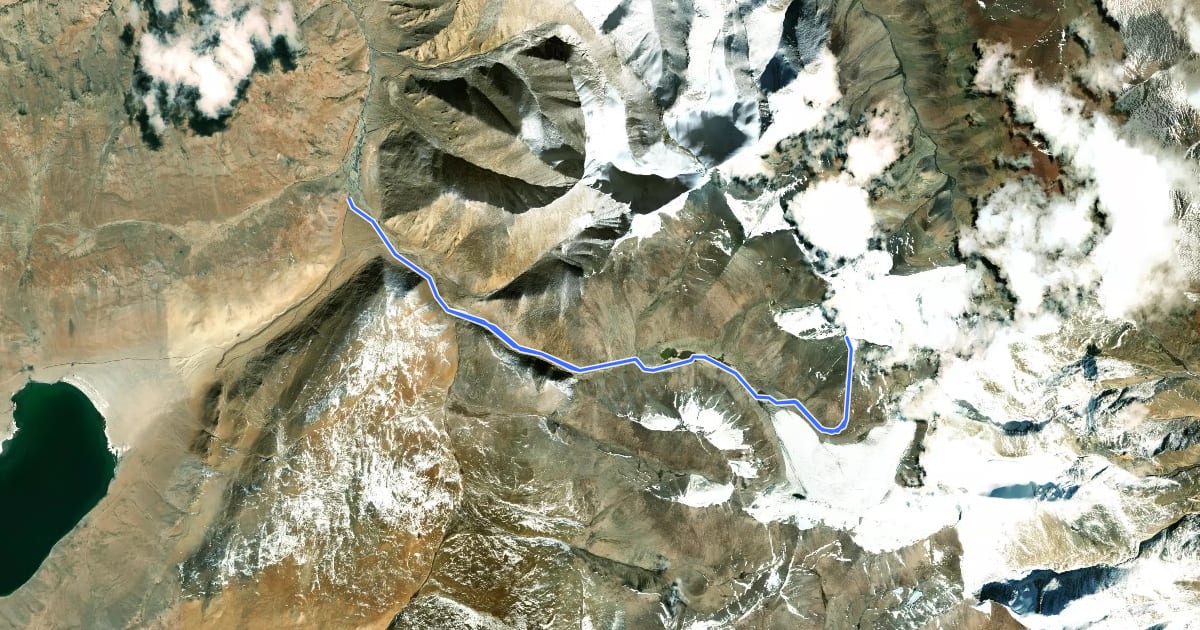 Маршрут Mt. Chalung на спутниковом снимке