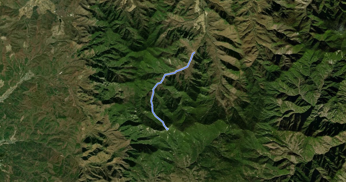 Маршрут Mt. Kinpu на спутниковом снимке