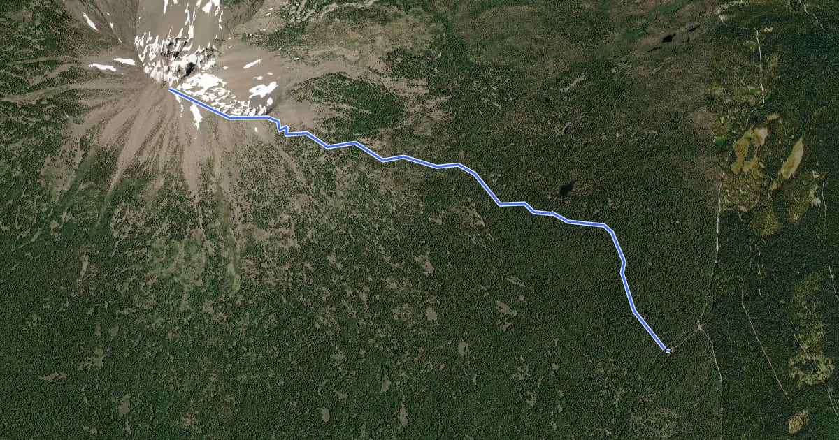 Маршрут Mt. McLoughlin Trail на спутниковом снимке