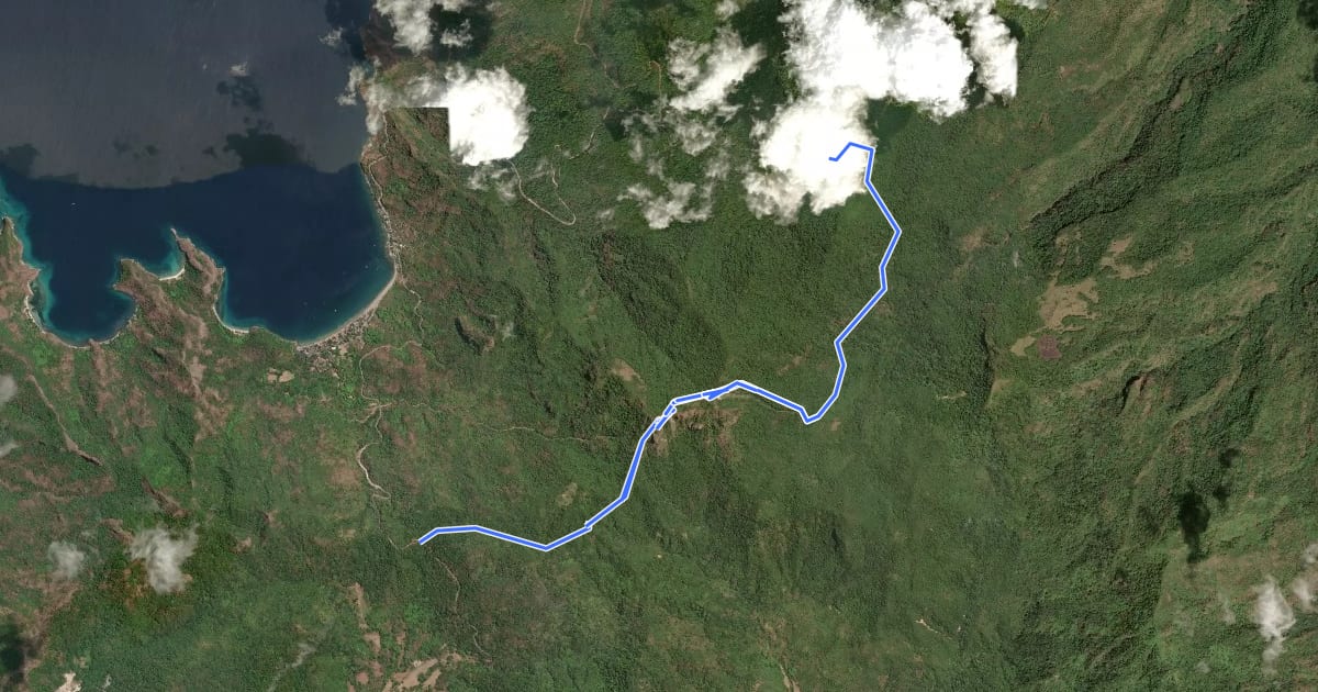 Маршрут Mt. Pico de Loro Hike на спутниковом снимке