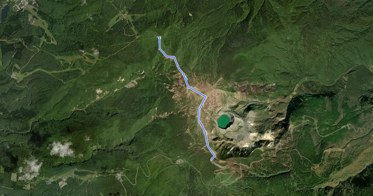 Маршрут Mt. Zao на спутниковом снимке