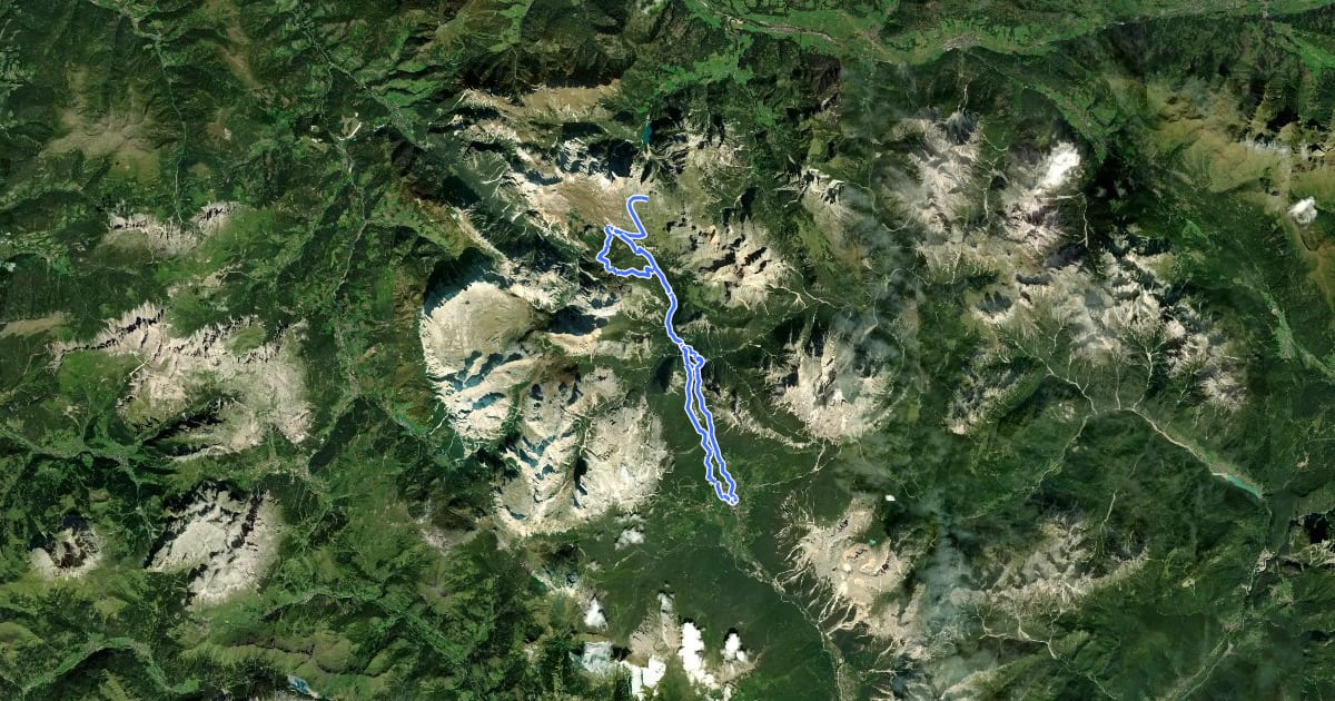 Маршрут MTB 13 Rifugio Biella на спутниковом снимке