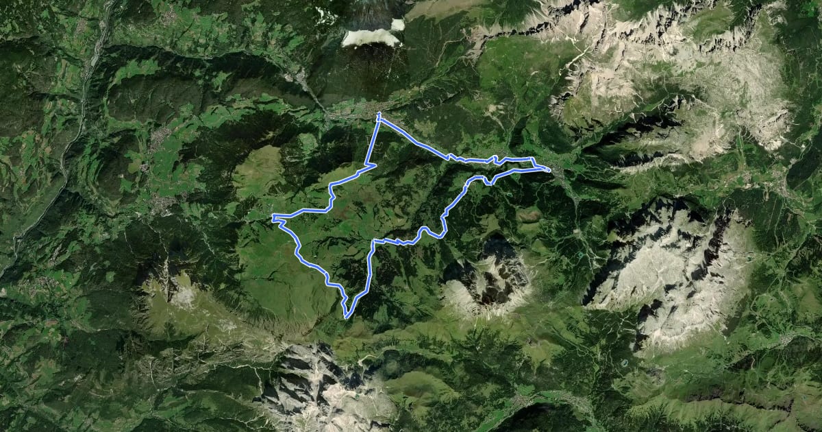 Маршрут MTB 2: Panoramatour Mont Sëuc на спутниковом снимке