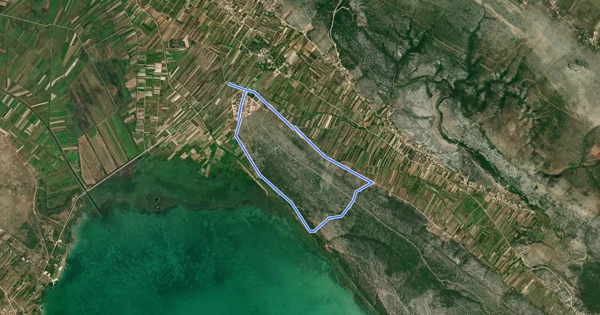 Маршрут MTB 29 Vrana 1 на спутниковом снимке
