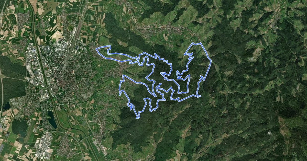 Маршрут MTB 42 Km Bike-Challenge на спутниковом снимке