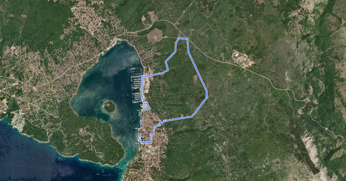Маршрут MTB 5.1 на спутниковом снимке