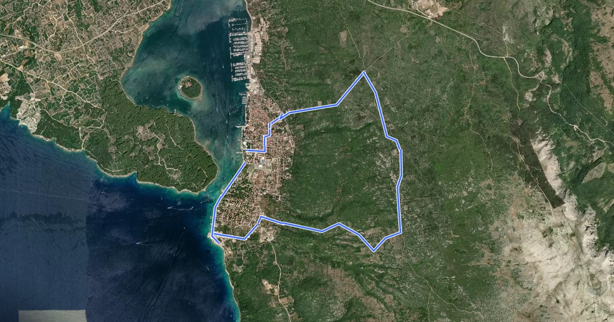 Маршрут MTB 5.2 на спутниковом снимке