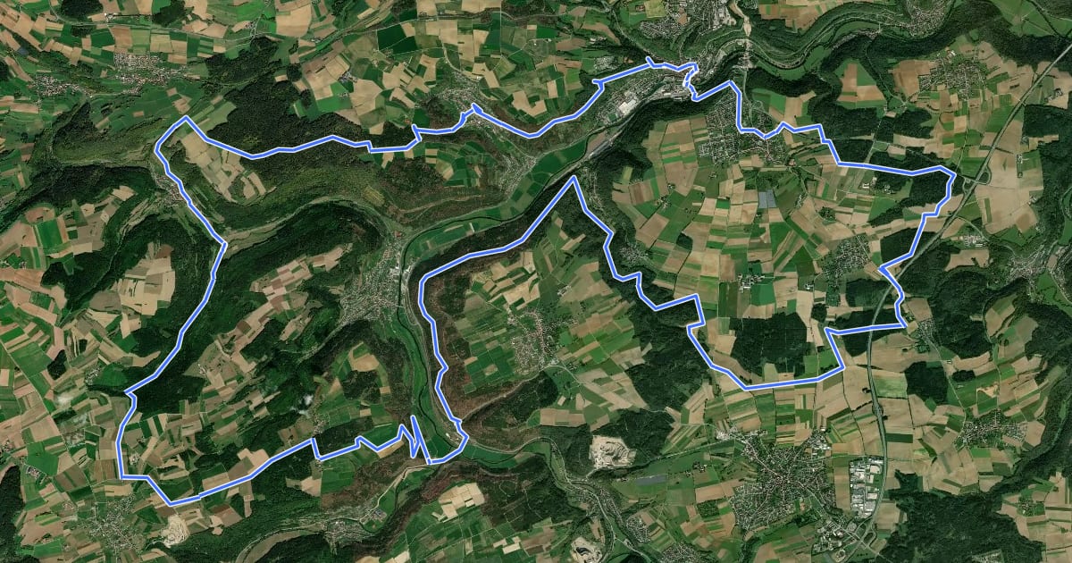 Маршрут MTB 5 Täler-Tour на спутниковом снимке