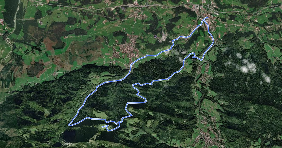 Маршрут MTB 66 Bründlingalm Runde (von Siegsdorf) на спутниковом снимке