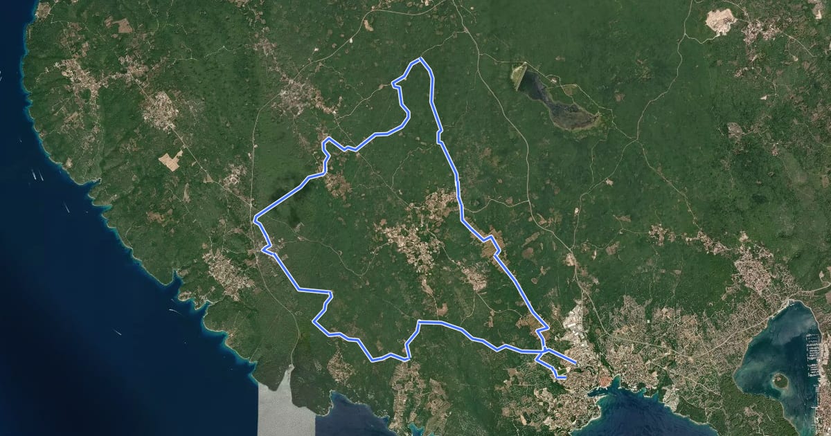 Маршрут MTB 9 на спутниковом снимке