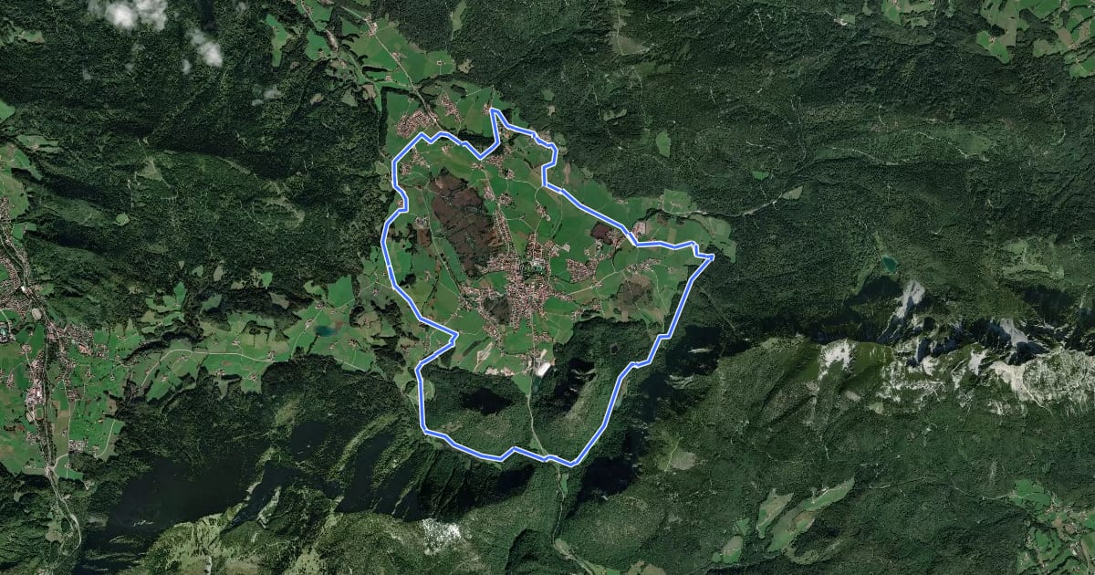 Маршрут MTB 92 Inzell Dorfrunde на спутниковом снимке