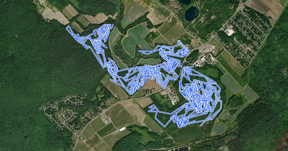 Маршрут MTB Abbaye Oka на спутниковом снимке