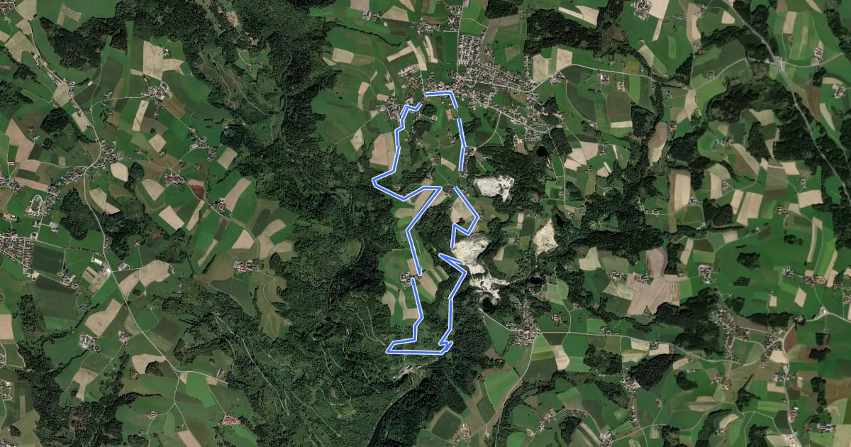 Маршрут MTB Academy-Runde Kleinzell на спутниковом снимке