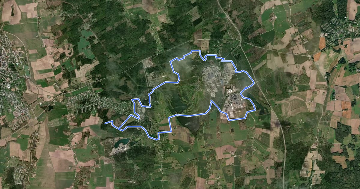 Маршрут MTB Alaborgsleden на спутниковом снимке