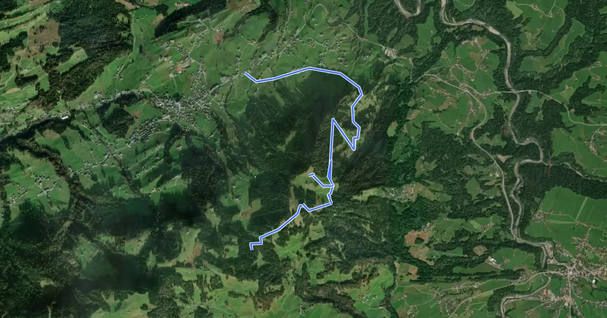 Маршрут MTB Alberschwende-Brüggelekopf (über Tannen)-Lorenapass на спутниковом снимке