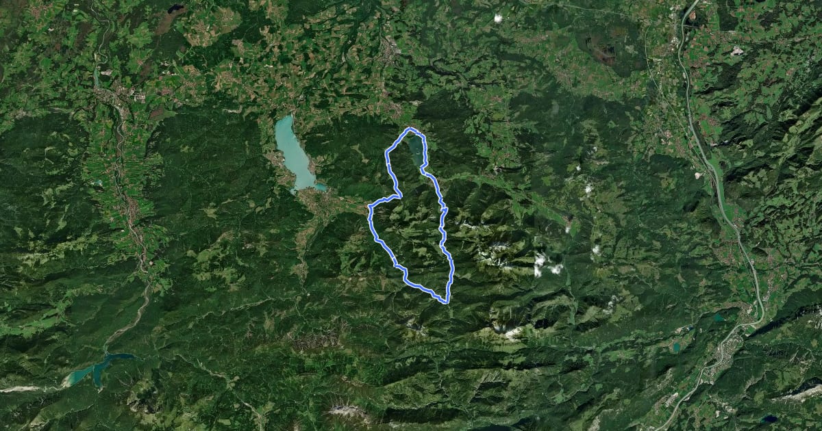 Маршрут MTB Almtour на спутниковом снимке