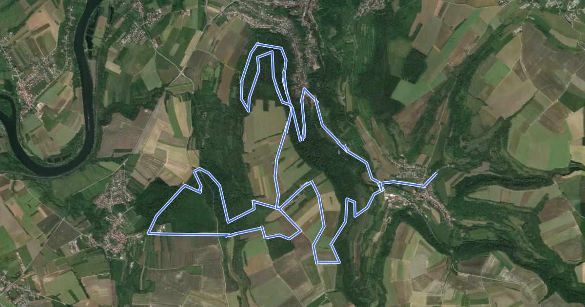 Маршрут MTB Altenberg на спутниковом снимке