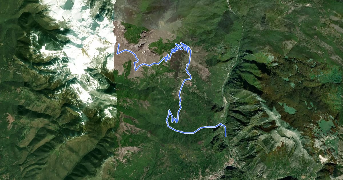 Маршрут MTB: Antrodoco - Micigliano - Rifugio Sebastiani на спутниковом снимке